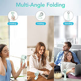 Ventilador de mano portátil, mini ventilador personal, recargable por USB, funciona con pilas, 3 velocidades ajustable, plegable, pequeño ventilador de escritorio con base para mujeres, hombres, hogar, oficina, maquillaje, viajes al aire libre(V
