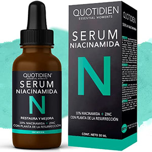 Serum Niacinamida 10% + Zinc + Planta de la Resurrección | Regula la Producción de Grasa | Disminuye Poros e Imperfecciones | Mejora la Textura y Unifica el Tono de tu Piel | Calma y Reduce Irritaciones | Hidratación Facial Profunda y Antiarrugas | Ideal