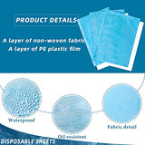 Juego de 20 sábanas desechables para cama de spa, mesa de masaje, impermeable, sábana encimera de tela no tejida, 31 x 71 pulgadas (azul)