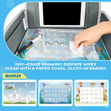 Bandeja de viaje para niños, bandeja de asiento de coche para niños pequeños con tablero de borrado en seco, mesa de viaje plegable con soporte para iPad, bolsillo de almacenamiento, bandeja para niños para viajes por carretera, cochecito de coche, avión,
