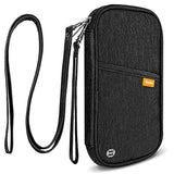 ▶ Cartera RFID para pasaporte familiar, impermeable, organizador de documentos de viaje, bolsa de embrague para tarjetas de crédito, para hombres y mujeres, negro, (Rfid Black), One_Size, Cartera Rfid