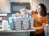 Bolsa extra grande de lona plegable Chevron de gran tamaño para piscina y playa, Gris (Chevron Gray), X-Large