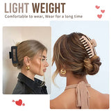 ▶ Paquete de 8 pinzas de pelo grandes de 4.3 pulgadas para mujer, cabello fino y grueso rizado, clips de plátano grandes mate, clip de mandíbula de sujeción fuerte de los años 90, colores neutros