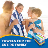 ▶ Toalla de playa grande de rizo – Diseño de rayas cabaña – Lavable a máquina – Suave y absorbente – Colores surtidos – 30 x 60 pulgadas – 12 unidades