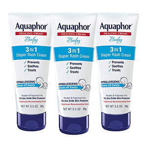 Aquaphor Baby Diaper Rash Cream, 3.5 Ounce (Pack of 3)