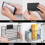 Estante de metal para colgar en la cocina, para bolsas, papel de aluminio, papel de cera, papel saran, accesorios incluidos, acero macizo, color negro