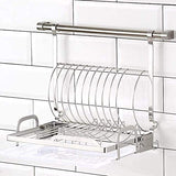 Escurridor cubiertos Estantes de secado, escurridor de acero inoxidable, estante plegable, soporte de estante montado en la pared, estante de secado for lavavajillas de cocina, cocina Soportes para pl