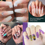 1000 Pcs Nails Uñas Postizas Full Cover Nail Uñas Falsas Puntas de Uñas Postizas Uñas Uñas Postizas de Gel Art Tips Sets Funda Completa Uñas Postizas para Bailarina Cosplay Office Lady Puntas de Uñas Postizas Transparente Tamaño Variado Acrílico con Caja