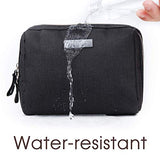 Pequeña bolsa de cosméticos portátil para cartera, mini bolsa de aseo, bolsa de viaje organizador de maquillaje caso por Narwey, Rectangle-Black