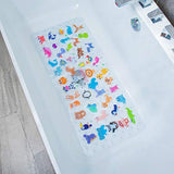 BEEHOMEE Alfombrillas de baño para niños – Tapete grande antideslizante de dibujos animados para tina de baño para bebés y niños pequeños, tapetes de ducha antideslizantes para piso de 35 x 16 pulgadas, lavable a máquina, tamaño XL (zoológico)