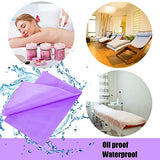 30 piezas de sábanas de mesa de masaje desechables, fundas de cama de spa, fundas de mesa de masaje no tejidas, sábanas planas y bajeras para mesa de masaje, impermeables, 31 x 79 pulgadas, funda de cama grande de pestañas (morado)