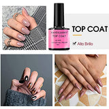 HavenJanny No Wipe Base y Top Coat, Set de Esmalte Semipermanente Base y Capa Superior, Uñas en Polygel UV LED Soak Off Nail Art, Kit para Bricolaje y Salón de Uñas 2 x 10 ml