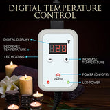 Juego portátil de calentador de piedras de masaje – Kit de masajeador y calentador de piedras calientes de spa eléctrico con 6 rocas grandes y 6 pequeñas redondas de basalto, bolsa de calefacción con controlador digital