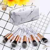 Cosmetiquera para Maquillaje 3Pcs Portátil Bolsa de Maquillaje Impermeable PU Multifuncional para Mujer Cosméticos Organizador Estuche Maquillaje (Mármol blanco)