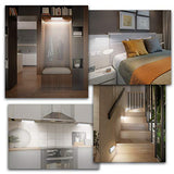 Luz LED para clóset con estación de carga, 20 LED, regulador de intensidad recargable, sensor de movimiento debajo del gabinete con control remoto, barra de luz segura para la noche para clóset, cocina, 5 unidades