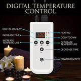 Juego de calentador de piedras calientes para masaje eléctrico con 6 rocas grandes y 6 pequeñas redondas de basalto con control digital