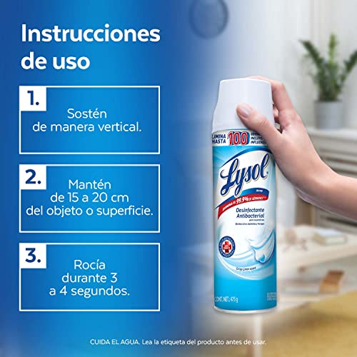 Lysol Aerosol Desinfectante para Superficies, Aroma Crisp Linen, 475g (el empaque puede variar )
