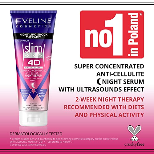 Eveline Cosmetics Crema de Celulitis Superconcentrada con Tratamiento de Choque Nocturno, 250 ml
