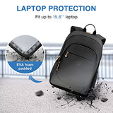 Mochila de viaje para laptop para mujer, mochila antirrobo de 15.6 pulgadas con agujero de carga USB, resistente al agua, mochila escolar universitaria, mochila de computadora negra de gran capacidad para el trabajo, color negro