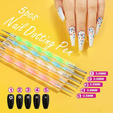 Manicura Decoración, Kit de Accesorios Decoración Uñas Nail Art, 38Pcs Suministros de Uñas con Juego, 15 Pinceles para Uñas, Lápiz de Punto, Uñas de Estrás, Copos de Hoja de Oro, para Diseños de Uñas en Casa