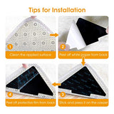 KOUQI - Juego de 10 almohadillas para orejas antideslizantes de doble cara para alfombras, antideslizantes, reutilizables, cinta lavable para suelos de madera dura, azulejos, alfombras, alfombrillas de piso, pared