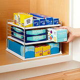 Organizador de caja de gabinete, estante ajustable para cocina y despensa para envoltura de plástico y almacenamiento de aluminio, mediano