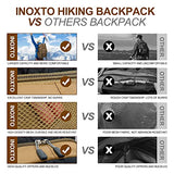 Mochila de senderismo de 40 l, mochila de camping con cubierta impermeable para hombres, mochila de viaje deportiva al aire última intervensión para escalada, Caqui, Mochilas