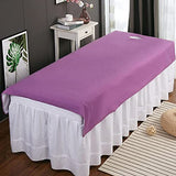 ▶ Sábanas y fundas  de Masaje para SPA, Funda Protectora para Camilla de Masaje, Juego de Sábanas de Microfibra para Camilla de Masaje, Reutilizables, Impermeables, de Algodón Suave,(Púrpura)