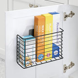 Estante de metal para colgar en la cocina, para bolsas, papel de aluminio, papel de cera, papel saran, accesorios incluidos, acero macizo, color negro