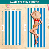 Toalla de playa última intervensión de arena, de microfibra, de secado rápido, absorbente, grande, delgada, para viajes, piscina, camping, yoga, plegable, ligera, compacta, de gran tamaño para adultos (azul, 78 x 35 pulgadas)