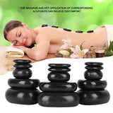 20 Unids/Set Hot SPA Piedra de Masaje de SPA, Forma Ovalada de Basalto Negro para Uso en Puesta a Tierra Equilibrio Meditación Calmante Reiki o un Aceite Esencial de Pedicura