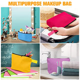 Paquete de 40 bolsas de maquillaje de lona, bolsas de cosméticos a granel con parte inferior de lona con cremallera, bolsa multiusos en blanco, pequeñas bolsas de maquillaje para mujeres, monedero, lápiz de aseo para manualidades, 10 colores, 7.4 x 5.1 x