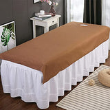 Sábana de Masaje para SPA, Funda Protectora para Camilla de Masaje, Juego de Sábanas de Microfibra para Camilla de Masaje, Reutilizables, Impermeables, de Algodón Suave,(Café Profundo)