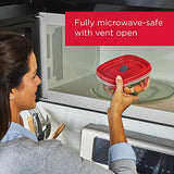 Rubbermaid 16 recipientes de almacenamiento de alimentos con tapas y rejillas de ventilación de vapor, aptos para microondas y lavaplatos, color rojo