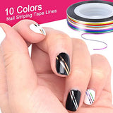 Kit de Accesorios Decoración Uñas, Kit de Diseño Arte de Uña con 15 Pinceles para Uñas, 5 de Lápiz de Punto, Uñas de Estrás, Copos de Hoja de Oro, 10 Cintas Adhesivas Uñas, Decoración Uñas Nail Art para Diseño Arte de Uña