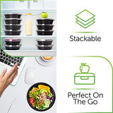 Recipientes de plástico reutilizables con tapas, recipientes desechables para alimentos preparados de comidas, recipientes de plástico para almacenamiento de alimentos con tapas, recipientes de almuerzo de Prep Naturals, paquete de 10