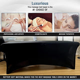 Funda de cama de spa para extensión de pestañas, funda de cama TopBuy, excelente para una mesa de pestañas o cama de masaje (negro)