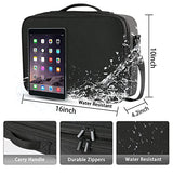 Bolsa grande de maquillaje de viaje, bolsa de maquillaje profesional con espejo, bolsa organizadora de cosméticos impermeable con divisor ajustable, bolsa de almacenamiento portátil de 42 cm para mujer, color negro