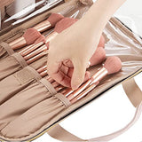 Neceser de viaje, organizador de maquillaje portátil, bolsa de cosméticos de pie, estuche de cosméticos de viaje para artículos de cambiador de tamaño de viaje, Rosado, Elegante