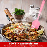 Juego de 6 espátulas de silicona resistentes al calor, diseño sin costuras, antiadherentes, con núcleo de acero inoxidable, espátula de goma sin BPA, para hornear, cocinar, para el hogar, cocina, barbacoa (rosa)
