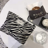 Bolsa de maquillaje con estampado de leopardo para mujer, bolsa de maquillaje de lona de gran capacidad, bolsa de aseo de viaje, organizador de accesorios, rayas