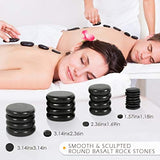 16 piedras calientes para masaje con calentador de bambú, piedras de masaje caliente de basalto con caja calefactora, set de masaje eléctrico para spa profesional o en casa, relajante, curación, alivio del dolor (16 unidades)