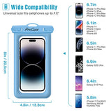 Funda Impermeable para Celular hasta 7", 2 Bolsas Flotadoras contra Agua Compatible con iPhone 14 13 Pro MAX 12 Mini 11 X XR Galaxy S20 Ultra Note S10 S9 S8 A8 A7 Smartphone -Azul+Verde