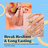 beetles Gel Polish 2 in 1 Nail Glue and Base Gel Kit for Acrylic Nails, 2PCS 15ML Super Strong Brush On Nail Glue Gel for False Nails and Gel Nail Polish, UV/LED Lamp Required