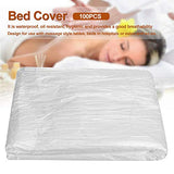Funda desechable para cama de masaje, 100 unidades, desechable, sábana de mesa de masaje, sábanas de cama de spa, película encerada para salón, protector de muebles de sofá, cubierta de plástico para sofá (tamaño: 120 x 200 cm)