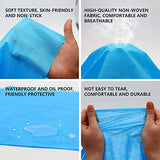 50 piezas de sábanas desechables para mesa de masaje, sábanas impermeables de tela no tejida, funda de cama transpirable para spa, tatuajes, hoteles, salón de belleza (azul, sin agujeros)