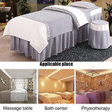 Juego de funda para mesa de masaje, juego de falda para camas de masaje, 4 piezas, tratamiento de SPA, salón de belleza, mesa de masaje, juegos de sábanas para cama, colcha para cama de salón de