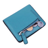 AINIMOER Cartera pequeña de cuero para mujer, titular de tarjetas de crédito con bloqueo RFID para mujer, Bloqueo de Rfid Azul Cielo, Talla unica
