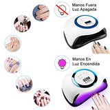 Lámpara de uñas para esmalte de gel, 168W 42 LED Secador de uñas profesional UV Lámpara de uñas LED con 4 ajustes de temporizador, Pantalla LCD, Herramientas profesionales de decoración de uñas con sensor automático, Función de temporizador de memoria y p