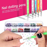 Kit de Accesorios Decoración Uñas, Kit de Diseño Arte de Uña con 15 Pinceles para Uñas, 5 de Lápiz de Punto, Uñas de Estrás, Copos de Hoja de Oro, 10 Cintas Adhesivas Uñas, Decoración Uñas Nail Art para Diseño Arte de Uña